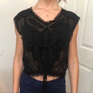 FREE PEOPLE BLACK BLOUSE